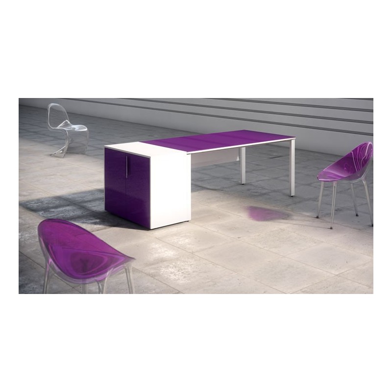 Mesa con mueble ala • Mesa de oficina con mueble ala IPOP Luxe