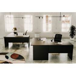Mesa de despacho en forma de L 